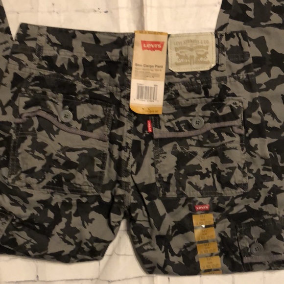 Levi’s camouflage cargo pants size 14 boys 27x27 nwt black camo - Picture 8 of 8